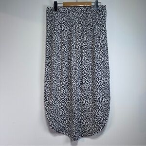 Jackson Rowe Midi Skirt Abstract Dot Print Pull On Stretch Waist Travel Boho